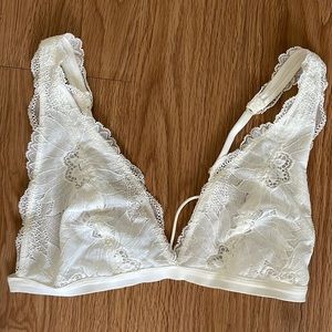 White lace triangle bralette